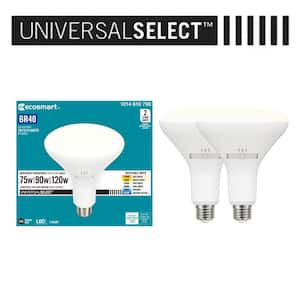 Universal Select 75/90/120-Watt Equivalent BR40 Dimmable LED Flood Light Bulb with Selectable Color Temperature (4-Pack)
