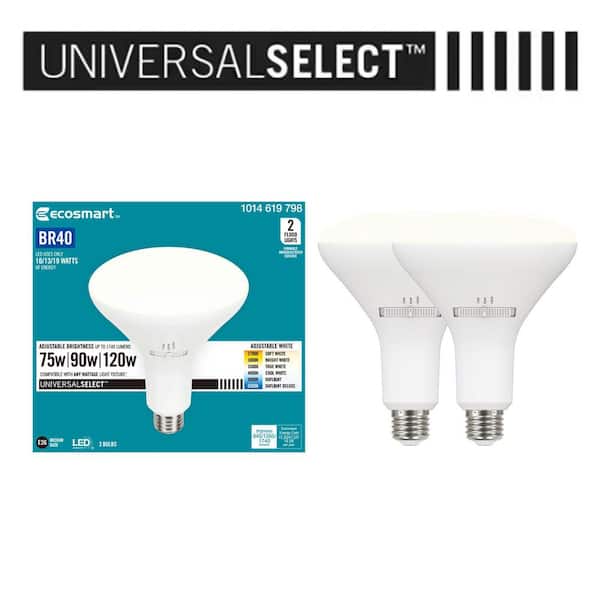 Universal Select 75/90/120-Watt Equivalent BR40 Dimmable LED Flood Light Bulb with Selectable Color Temperature (4-Pack)