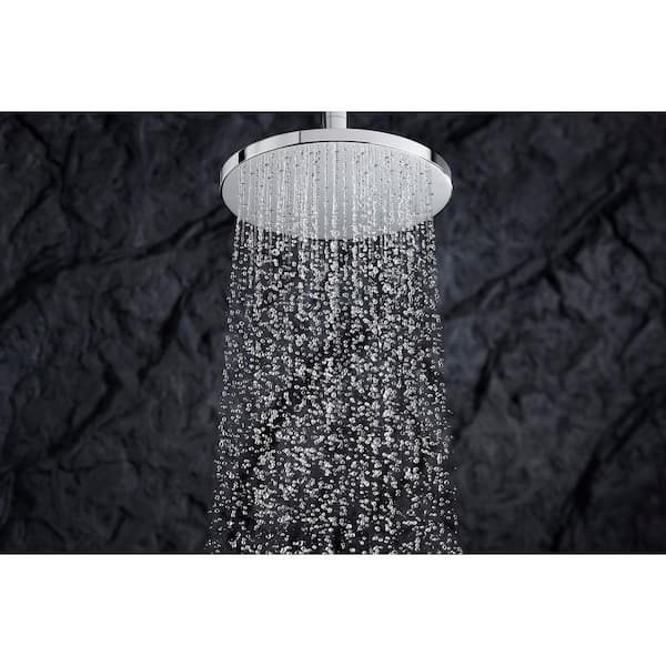 1-Spray 12 in. Single Ceiling Mount Fixed Rain Shower Head in Polished Chrome