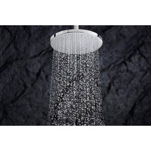 1-Spray 12 in. Single Ceiling Mount Fixed Rain Shower Head in Vibrant Brushed Nickel