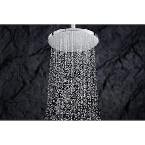 1-Spray Patterns 8 in. Ceiling Mount Square Fixed Shower Head with Katalyst Spray in Vibrant Polished Nickel