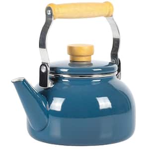 Quentin 1.5 Quart Tea Kettle With Fold Down Handle in Blue