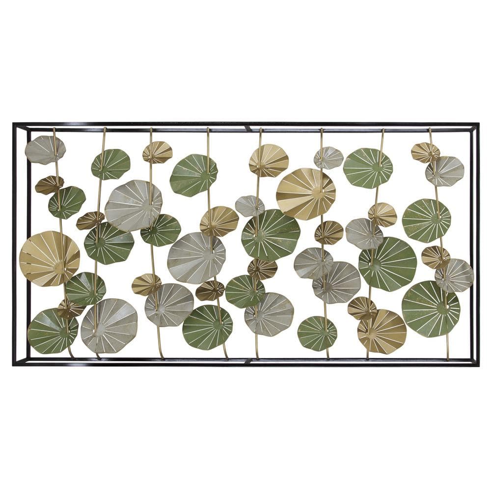 Classy Art Framed Lilly Pads Metal Mixed Media Wall Art SH1101B The