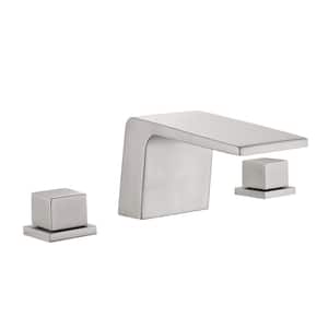 Double-Handle Deck-Mount Roman Tub Faucet without Hand Shower in Brushed Nickel