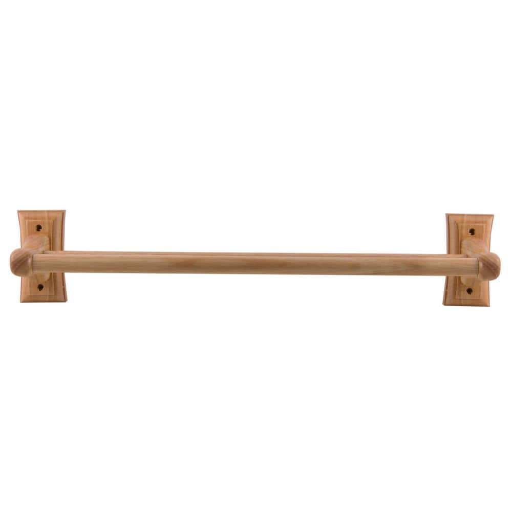 Natural Wood 24'' Wall Mounted Double Towel Bar