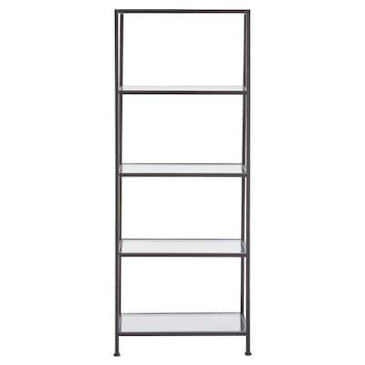 62 in. Aged Bronze Metal 4-shelf Accent Bookcase with Open Back