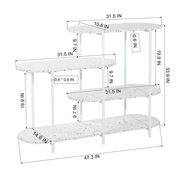 Dyiom Bathroom Accessories Set 4 -Pieces Resin Gift Set Apartment Necessities Farmhouse Bathroom Décor Marble White