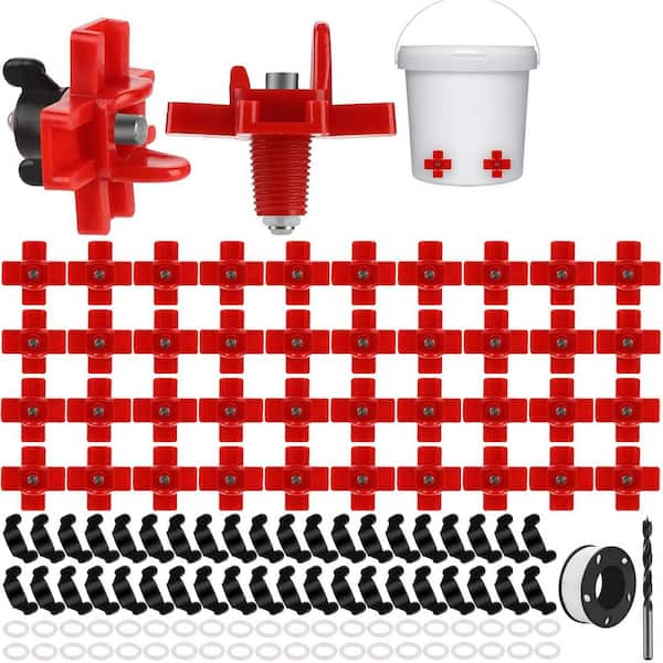 Chicken Water Nipples Automatic Poultry Drinker Non Leak Horizontal Side Mount for Poultry Coop Outdoor Use 40 Pack