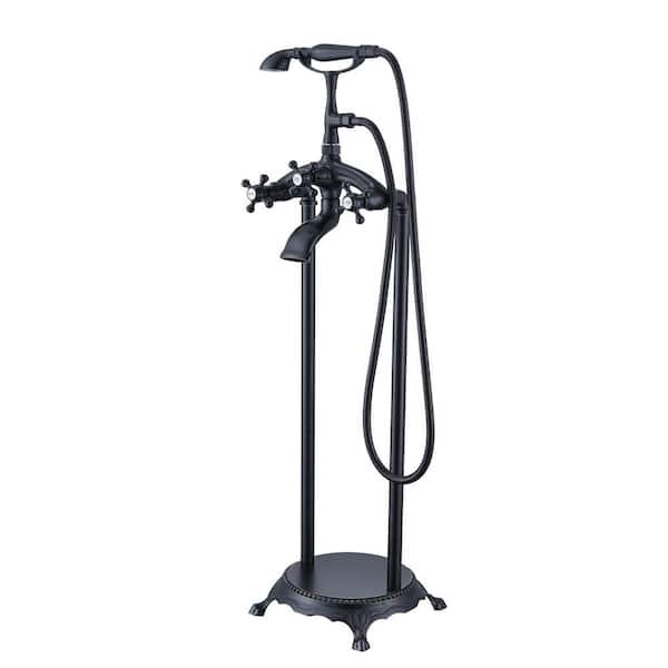 Unbranded 3-Handle Claw Foot Freestanding Tub Faucet with Hand Shower in Oil Rubbed Bronze