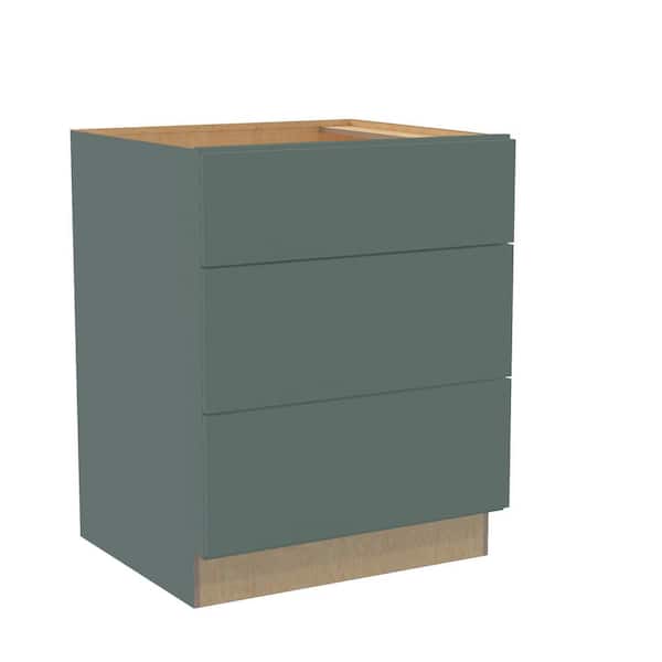 Home Decorators Collection Hargrove 30 in. W x 24 in. D x 34.5 in. H Assembled Plywood Cooktop Base Kitchen Cabinet in Verdant Green with SoftClose
