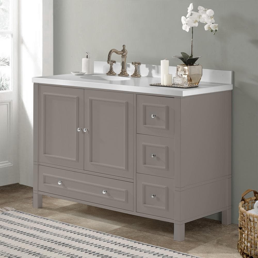 48" Williamsburg Gray Double Freestanding Vanity Cabinet