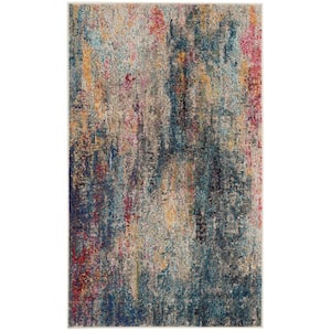 Celestial Multicolor 3 ft. x 5 ft. Abstract Contemporary Area Rug