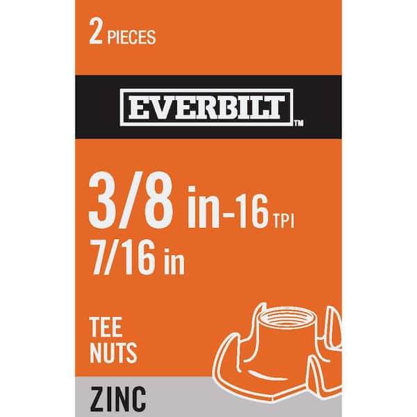 Everbilt 3/8 in.-16 Zinc Plated Tee Nut (2-Pack)