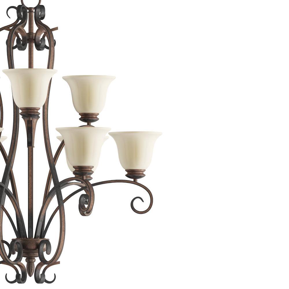 Platinum Dusk Wilshire Glass Shade 9-Light Chandelier