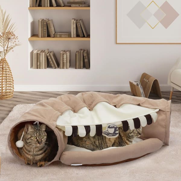 2-in-1 Cat Tunnel with Cat Bed