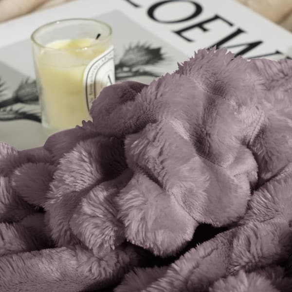 1 PC Sea Mist Purple Unthemed Winter Warm Throw Blanket-Super Soft Cozy Fleece Thick Sherpa Blanket Plush-Twin