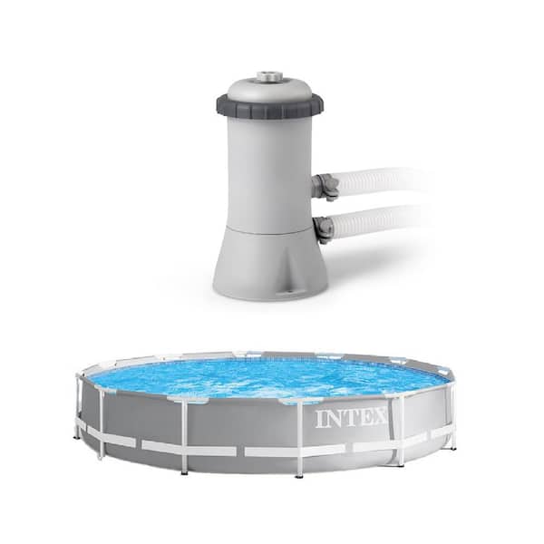 Intex 12 ft. x 30 in. Durable Prism Steel Frame Above Ground Swimming Pool  26710EH - The Home Depot