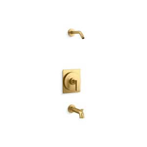 Castia By Studio McGee Rite-Temp Bath And Shower Trim Kit Without Showerhead in Vibrant Brushed Moderne Brass