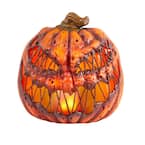 Home Accents Holiday 12 in. LED Stitched Jack-O-Lantern 24PA01954