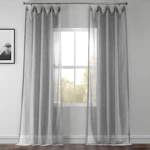 Nickel Solid Rod Pocket Sheer Curtain - 50 in. W x 108 in. L (1 Panel)