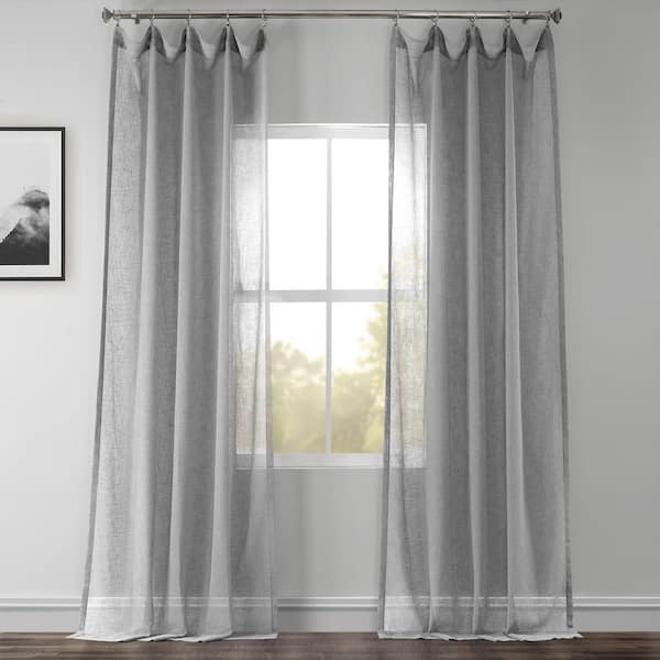 Exclusive Fabrics & Furnishings Nickel Solid Rod Pocket Sheer Curtain - 50 in. W x 84 in. L