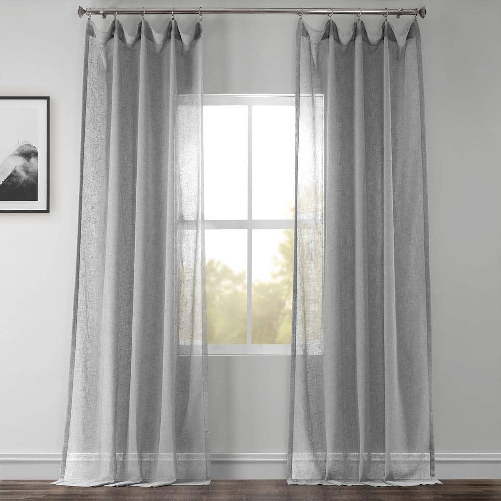 Exclusive Fabrics & Furnishings Nickel Solid Rod Pocket Sheer Curtain 