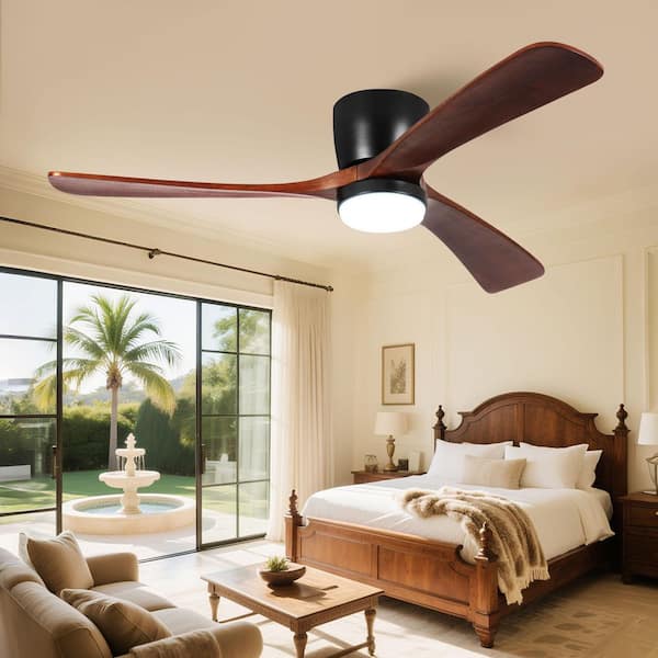 42 in. Smart Indoor Black Ceiling Fan with LED Light and App Remote Control 3 Colors Adjustable and Reversible DC Motor
