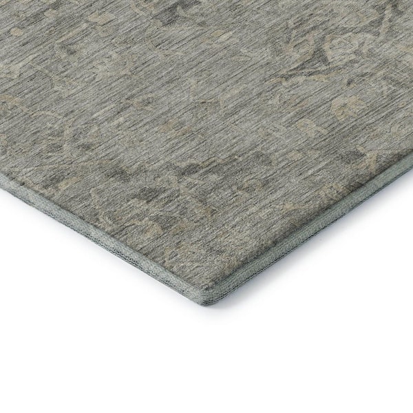 Mayfield Premium Machine Washable Abstract AMF1111 Pewter 8 ft. x 10 ft. Area Rug