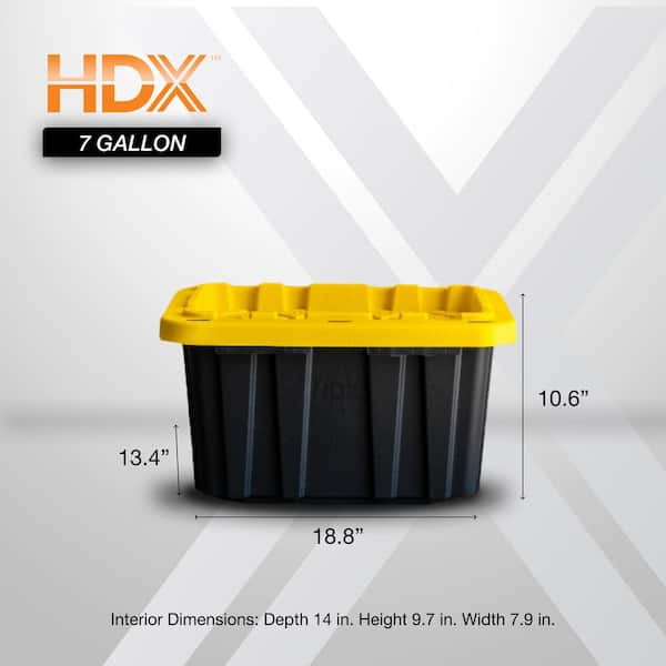 Reviews for HDX 7 Gal. Tough Storage Tote in Black with Yellow Lid