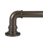 72 in. - 144 in. Industrial Wrap Around Single Curtain Rod in Bronze