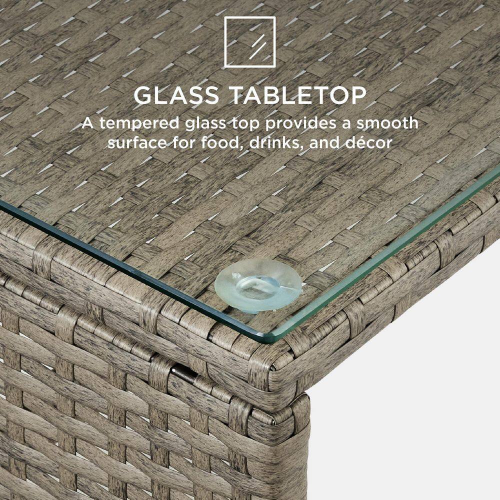 Taupe Wicker 4-Piece Outdoor Patio Conversation Set with Cushions