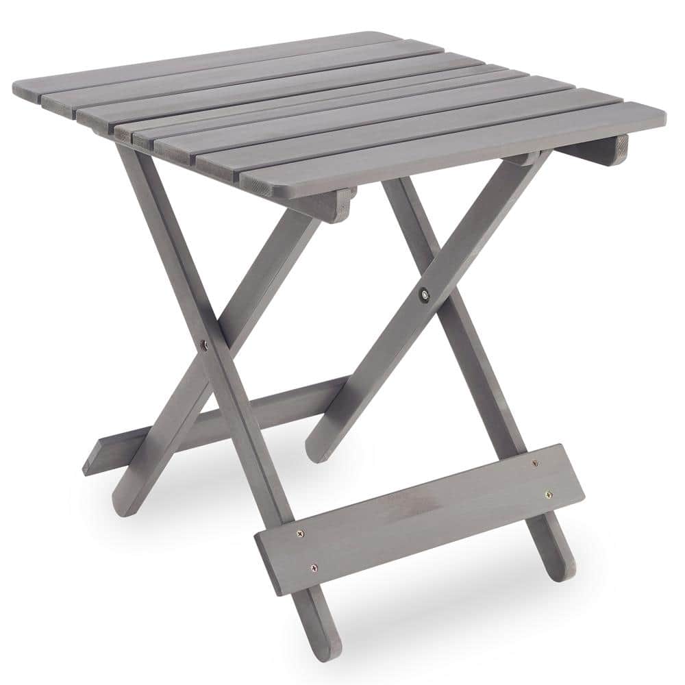 20 in. H Rectangle Wood Outdoor Side Table, Adirondack Patio Folding End Ta