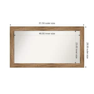 Owl Brown 51.5 in. W. x 28.5 in. Custom Non-Beveled Wood Framed Bathroom Vanity Wall Mirror