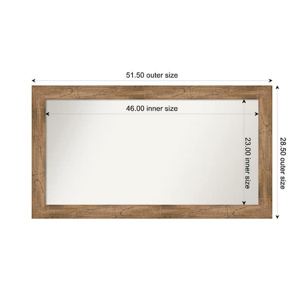 Amanti Art Owl Brown 51.5 in. W. x 28.5 in. Custom Non-Beveled Wood Framed Bathroom Vanity Wall Mirror