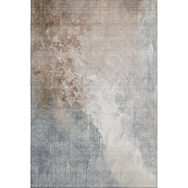 Mayfield Premium Machine Washable Abstract AMF1842 Paprika 9 ft. x 12 ft. Area Rug