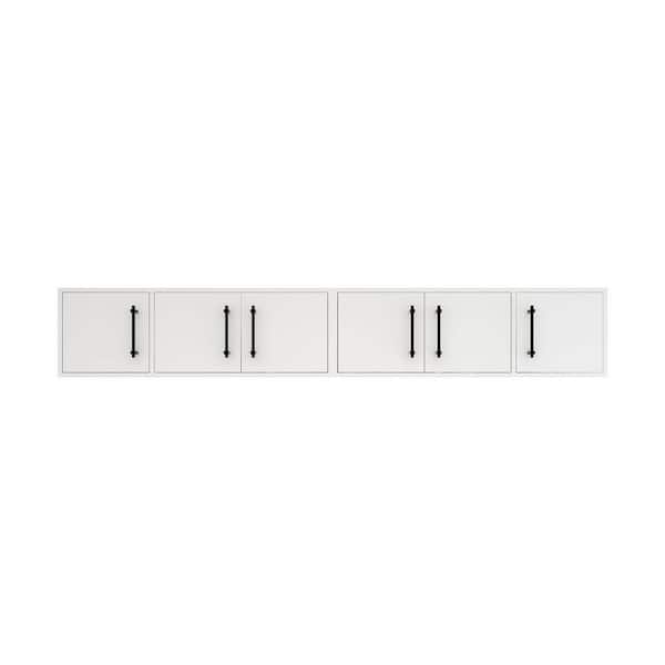 Victoria 84 in. W x 11.8 in. D x 13.78 in. H White Plywood Wall Overhead Floating Linen Cabinet in Gloss White