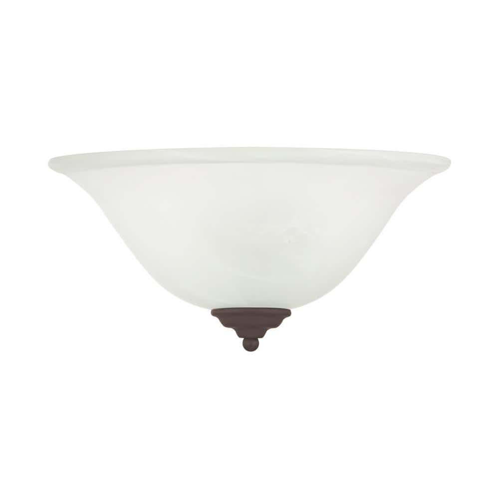Classic Coronado Dimmable Bronze Sconce with White Alabaster Glass