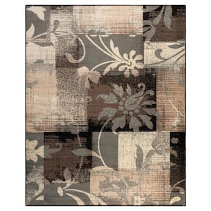 Pastiche Chocolate 8 ft. x 10 ft. Rectangle Floral Patchwork Geometric Polypropylene Area Rug