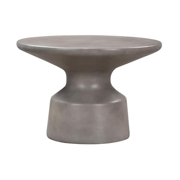 24.00 in. Gray Round Concrete Coffee Table