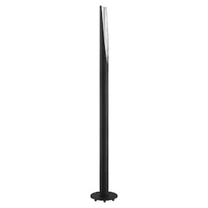 Barbotto 7.25 in. W x 53.86 in. H 1-Light Matte Black and Silver Interior Floor Lamp