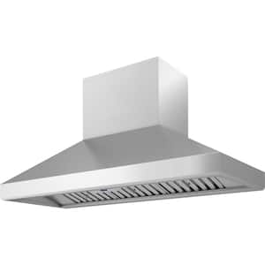 Titan 60 in. 750 CFM Wall Mount Range Hood with LED Light in Stainless Steel