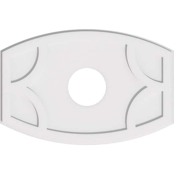 Ekena Millwork 32 in. W x 21-3/8 in. H x 7 in. ID x 1 in. P Kailey Architectural Grade PVC Contemporary Ceiling Medallion