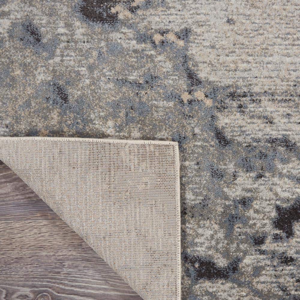 Gray Abstract 7' x 10' Synthetic Area Rug