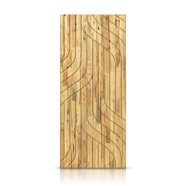 36 in. x 80 in. Hollow Core Weather Oak Stained Pine Wood Interior Door Slab