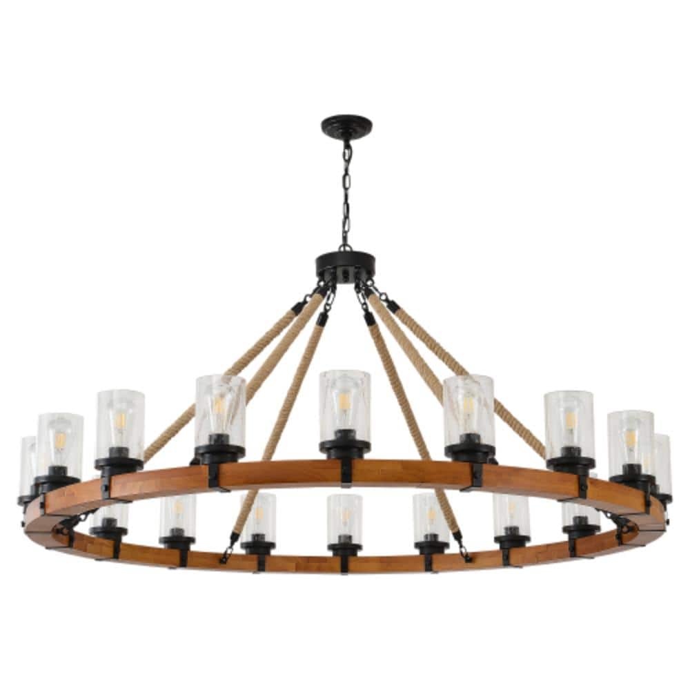 20-Light 2-Tier Black Wagon Wheel Chandelier for Living Dining Kitchen price history on PriceWatchPro