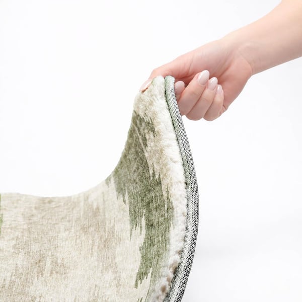 Dream Shag Premium Machine Washable Abstract ADS746 Green 5 ft. x 7 ft. 6 in. Area Rug
