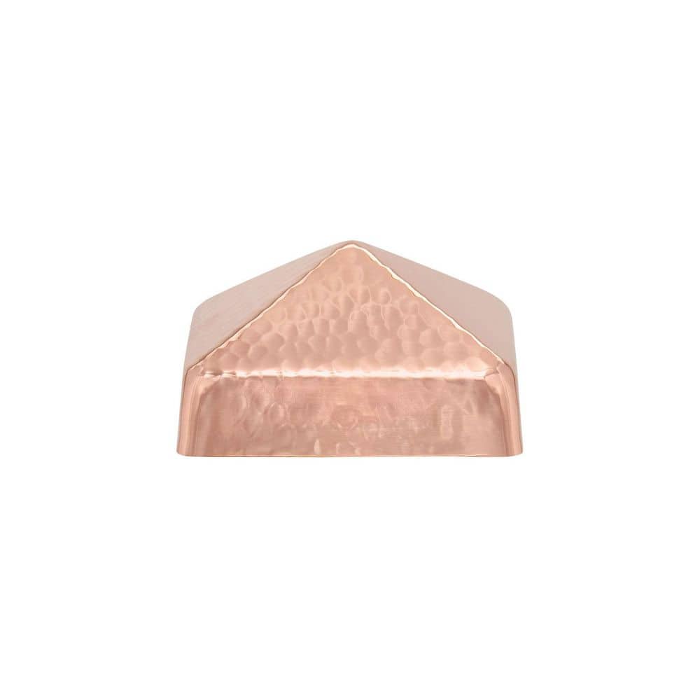 4 in. x 4 in. Hammered Copper Pyramid Slip Over Fence Post Cap
