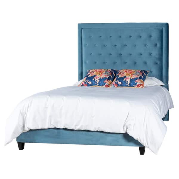 Leffler Home Eden Chantel Teal Upholstered Queen Panel Bed