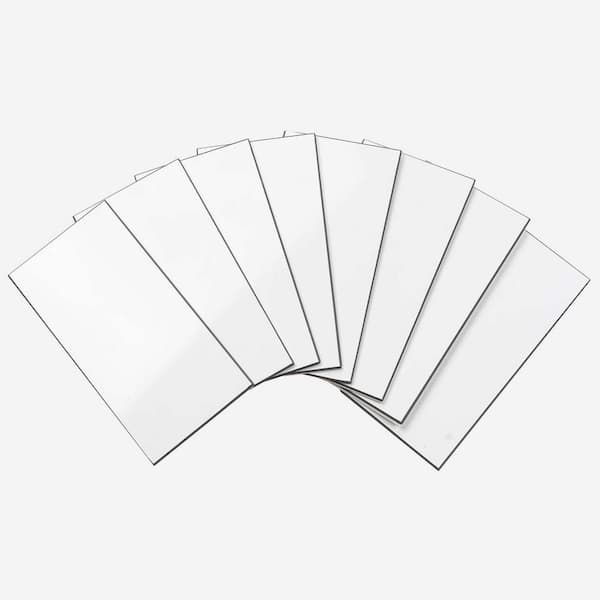 Vsmile 100 Tiles Peel and Stick Backsplash for Kitchen, 3 in. x 5.9 in. PVC Subway Wall Tile, White (12 sq. ft./Case)