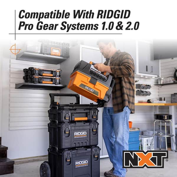 RIDGID - 3 Gal. 5.0 Peak HP NXT Shop Vacuum Wet Dry Vac with Filter, Expandable Locking Hose, Accessories and Pro Gear Attachment